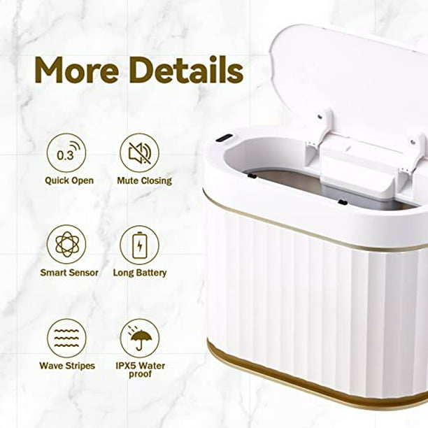 Cubo de basura automático, papelera, papelera sin contacto, papeleras con  tapa para baño, inodoro, dormitorio, sala de estar, cocina Baoblaze Bote de  basura inteligente
