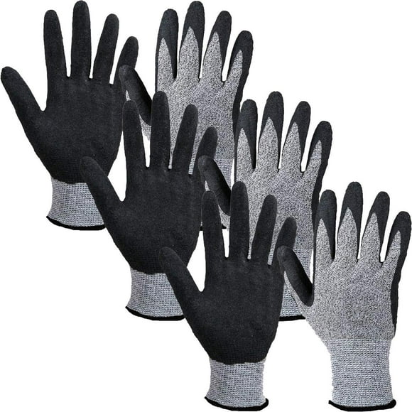 protección de guantes para casa glovesflam 3 pares m grisnegro 140mm x 220mm nylonhppenitrilo ce en388 nivel 5 ventdepot mxgvm008