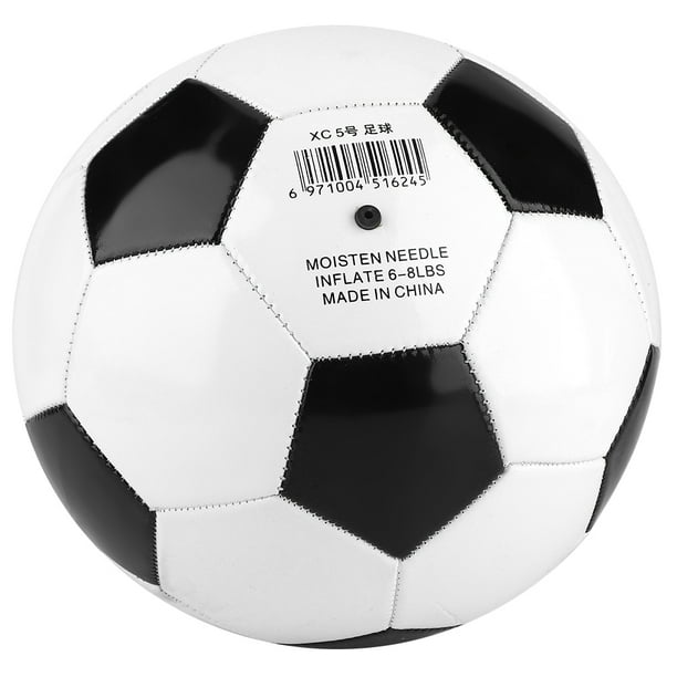 Paquete de 20 balones de fútbol para entrenamiento, tamaño 5, balón de  fútbol clásico con bomba, balón inflado tradicional, blanco, negro, tela