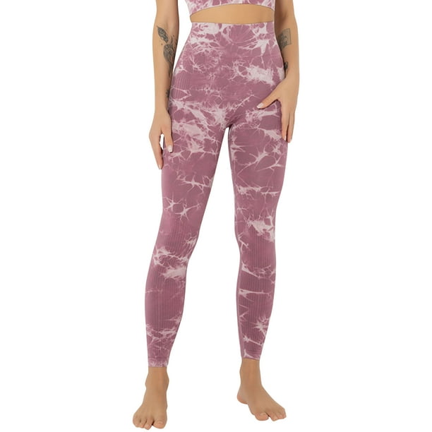 Pantalón de yoga sin costuras cintura alta para mujer Tie Dye