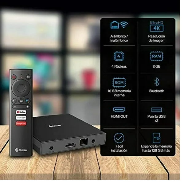 Convertidor Smart Tv Steren Intv-110 Android Tv Box Hdmi Fhd