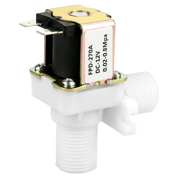 12V G1/2 NC Electroválvula de agua, válvula solenoide de agua de entrada,  normalmente cerrada, para lavadora, dispensador de agua, riego por