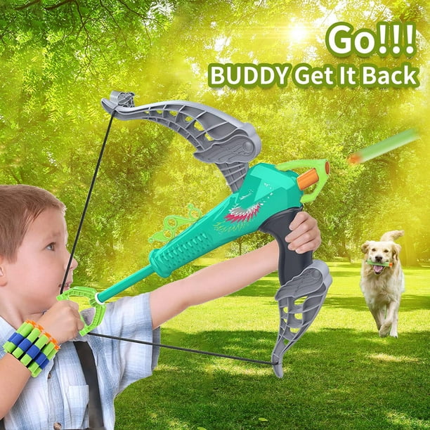 Arco y flecha para niños, juego de tiro con arco para niños con luz verde  con