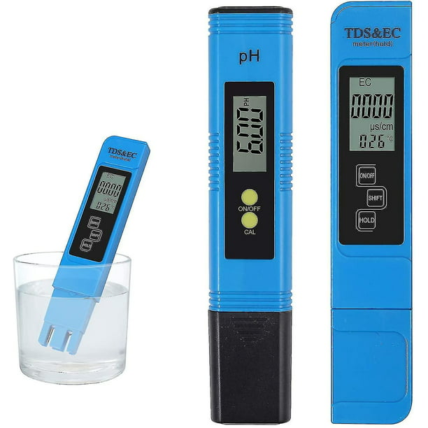 Probador de calidad del agua, medidor de pH con resolución de alta  precisión de 0,01, termómetro Tds+ec+ para agua potable, acuario, piscina,  spa (azul) Kuyhfg Sin marca