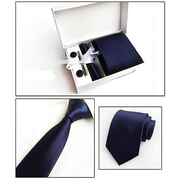 Corbata para hombre Caja de regalo Corbata formal de negocios Corbata + Pañuelo cuadrado + Gemelos + liwang | Bodega en línea
