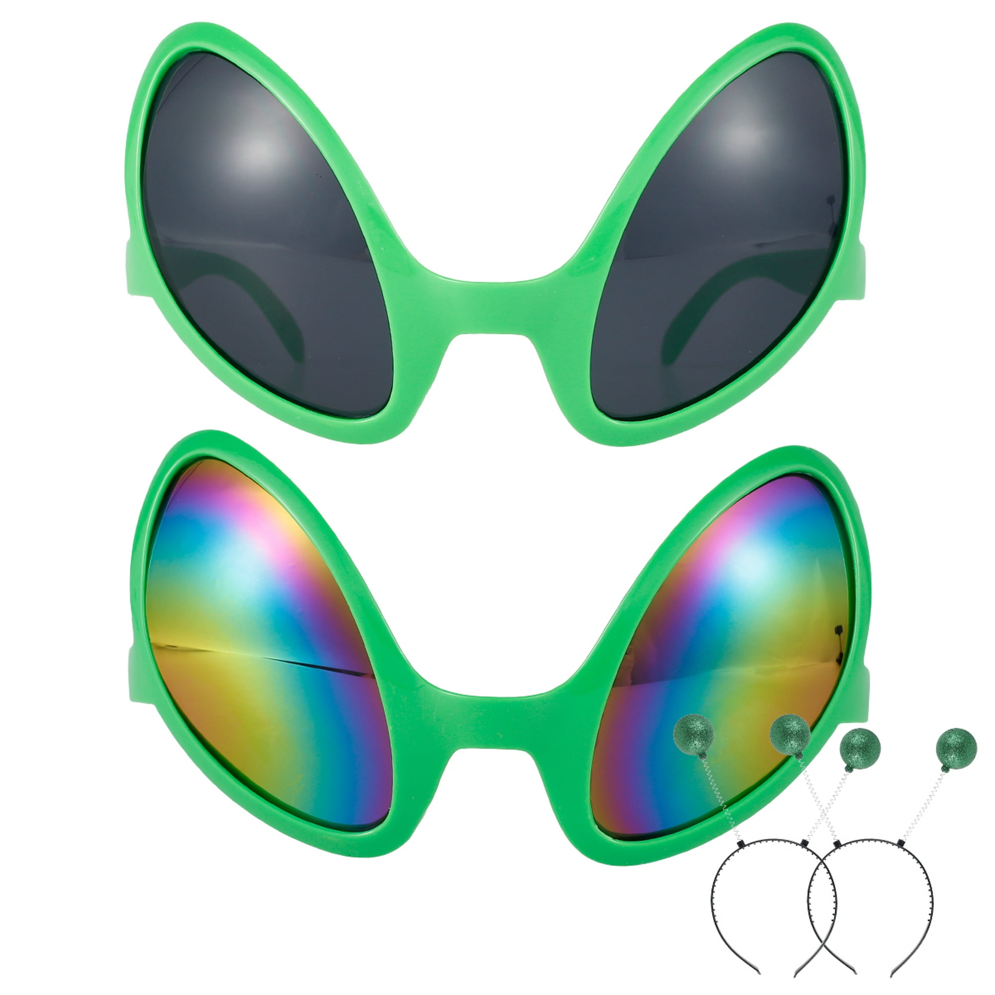 4 piezas de accesorios de disfraces alienígenas 2 piezas gafas