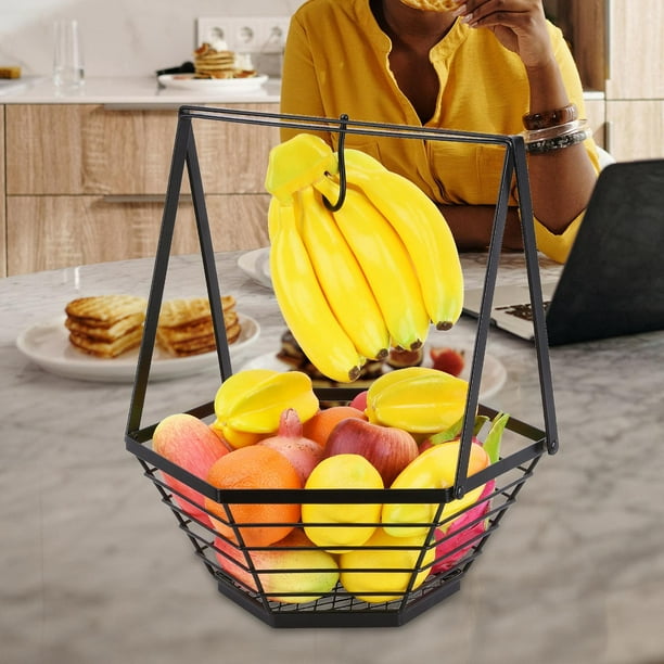 para cocina con colgador de plátanos, fruteros para mostrador de cocina,  cesta de pan, frutero, frutero con gancho de para , dorado Fernando Canasta  de frutas