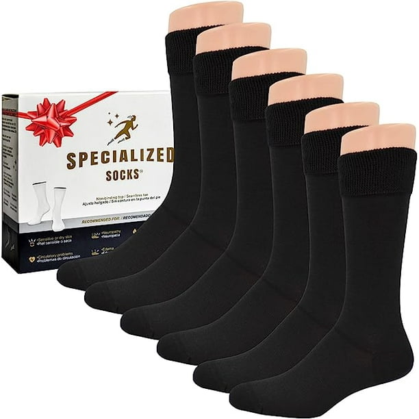 Calcetines hombre de algodón, Calcetines de vestir, Negro 6 pares  Specialized Socks negro estilo delgado