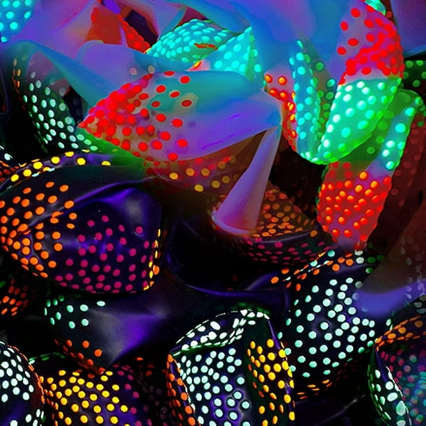 120 globos de colores neón UV de 12 pulgadas, globos de neón que brillan en  la oscuridad, suministros de fiesta, globos fluorescentes de látex neón de
