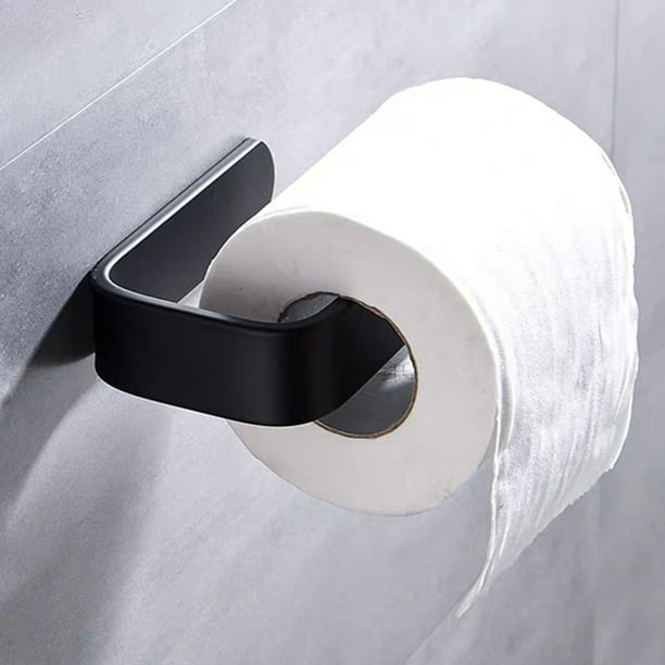 mDesign Moderno soporte de rollo de papel higiénico de metal y dispensador  para almacenamiento de baño, montaje en pared, sostiene y dispensa un