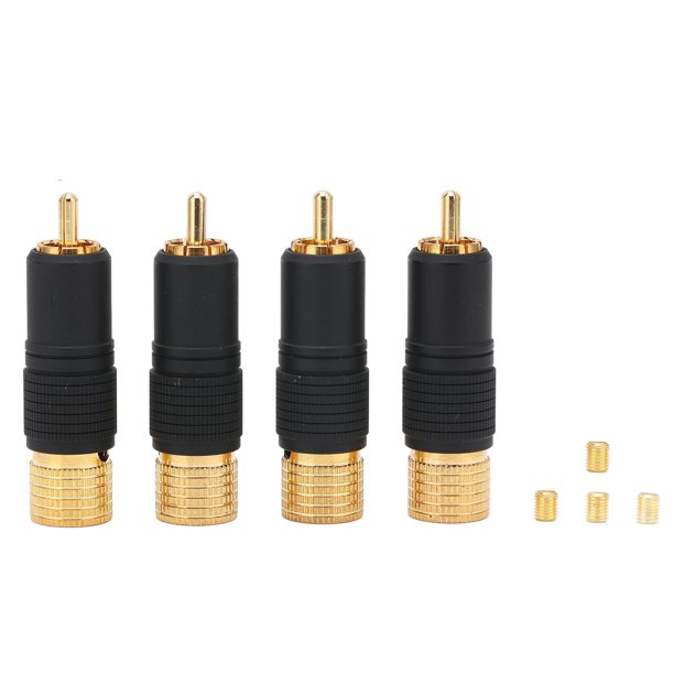 Enchufe De Audio RCA, Conector RCA Transparente Chapado En Oro Para Cables  De 10 Mm Para Líneas De Audio