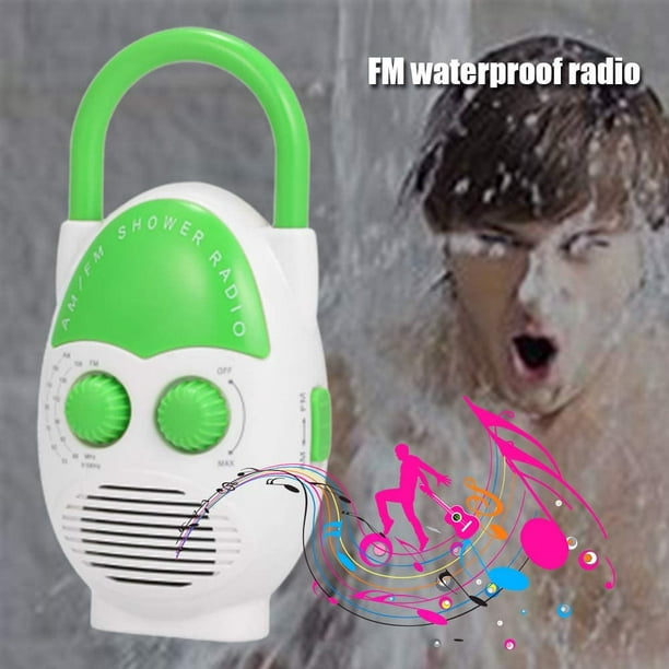 Radio de ducha impermeable, botón de ducha de volumen ajustable Am Fm