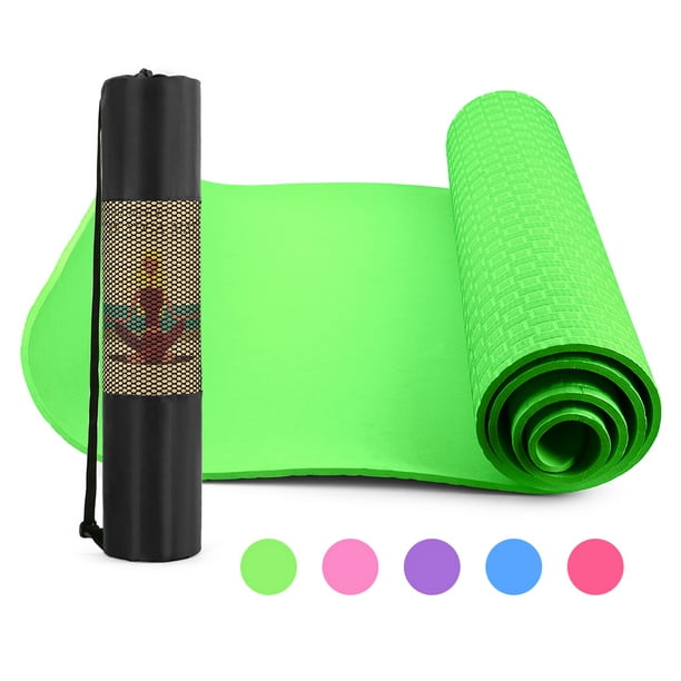 Esterilla de yoga de 6 mm de grosor, esterilla de ejercicio de Pilates  antideslizante de 72X24 pulga yeacher