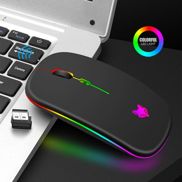 Comprar Ratón inalámbrico de 2,4G, ratón recargable silencioso, ratón  Bluetooth para PC, ratón portátil USB luminoso con carga