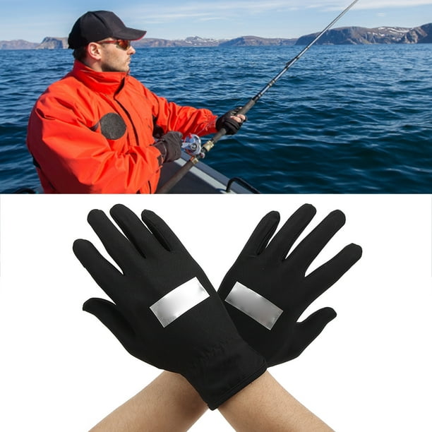 Guantes de pesca al aire libre negros transpirables guantes de protección  solar para hombres mujeres 1 par