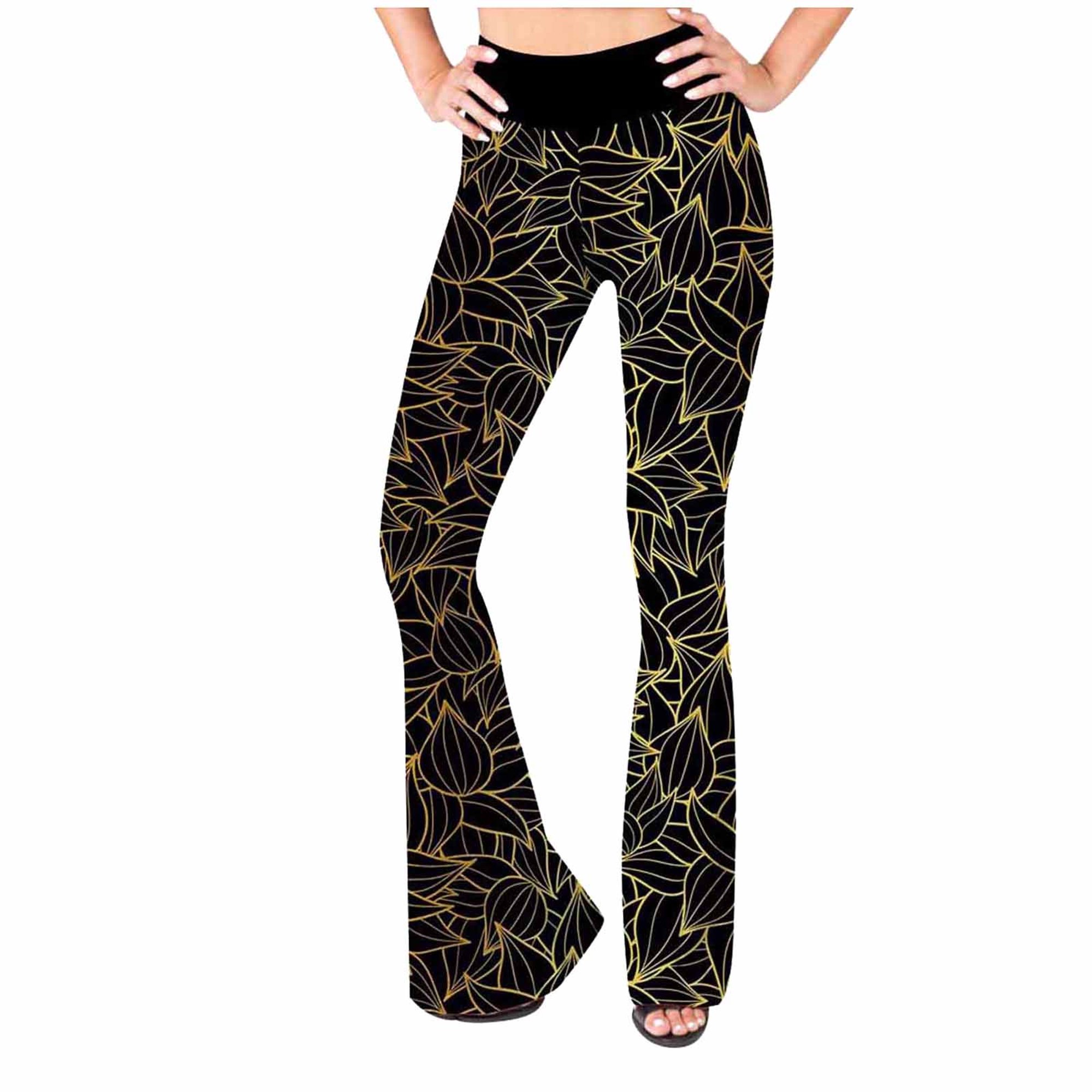 Leggings de entrenamiento de talle alto para mujer Pantalones de yoga  acampanados con control de barriga elásticos que no se ven a través  Pompotops ulkah944322