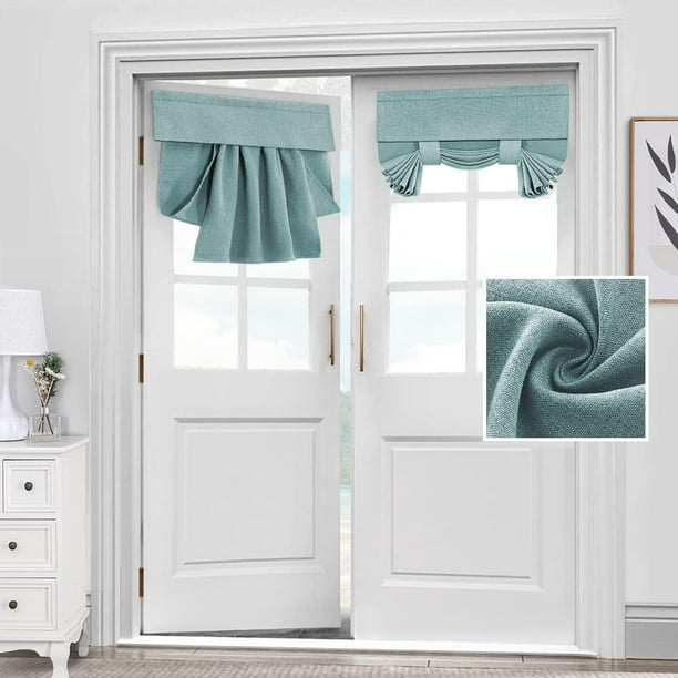  Cortina blanca para puerta de patio, cortinas de lino