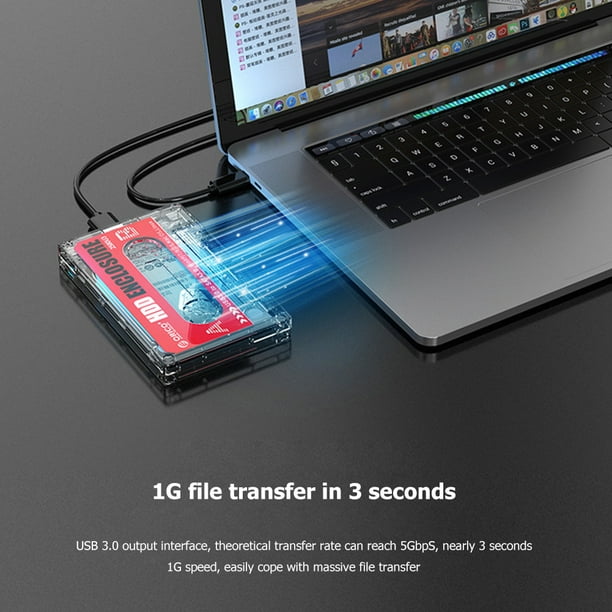 ORICO Caja de disco duro de 3,5 pulgadas USB 3.0 a SATA III con disco duro  portátil de 3,5 pulgadas Caja protectora de almacenamiento para HDD/SSD