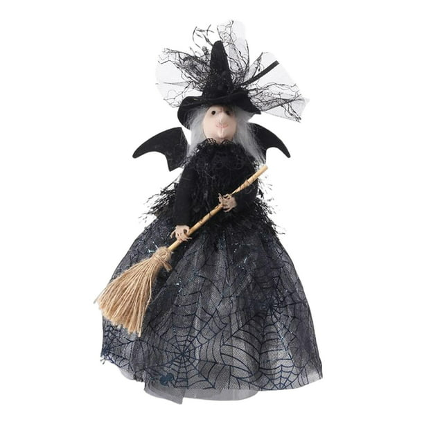 Mini escoba de bruja, 1 pieza de vestido elegante para niños pequeños,  accesorios para el hogar, decoración de brujas, escoba de bruja decorativa