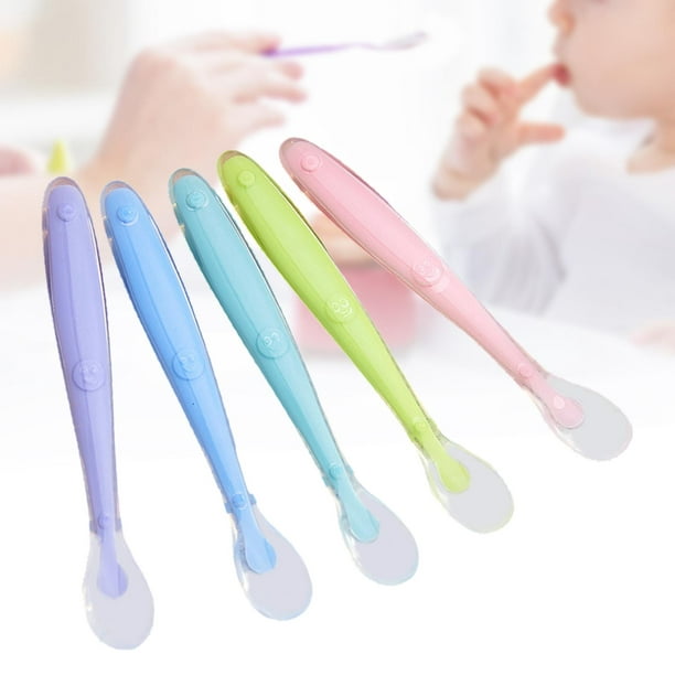 Cucharas de Silicona Rosa para Bebé - Complemento Alimentación Infantil