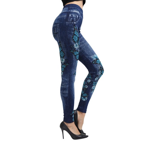 Gibobby Leggings térmicos mujer Mallas informales para mujer, mallas  vaqueras elásticas, mallas térmicas con estampado de rayas, mallas vaqueras  de imitación(Azul,CH)