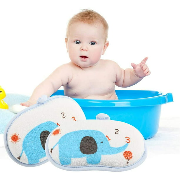 Esponja de baño para bebé, paquete de 2 esponjas de bebé estilo animal de  dibujos animados para baño, esponja de baño para bebés, esponja de baño