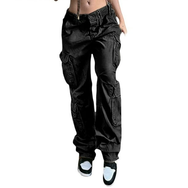 Guardurnaity Pantalones deportivos de algodón con bolsillos elásticos para  mujer, pantalones deportivos de longitud completa, cómodos, para mujer