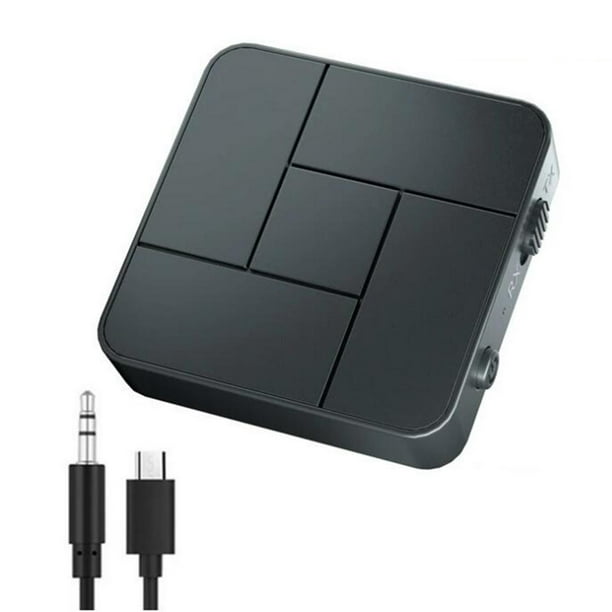 2x Receptor transmisor inalámbrico para TV, adaptador de sonido 5.0 de 3,5  mm, estéreo auxiliar 2 en un de baja latencia, para auriculares, Yotijar Transmisor  Bluetooth para coche