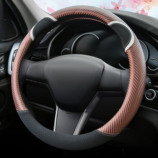 Comprar 1 par Universal patrón de fibra de carbono protector para volante  de coche cubierta antideslizante accesorios de coche Interior