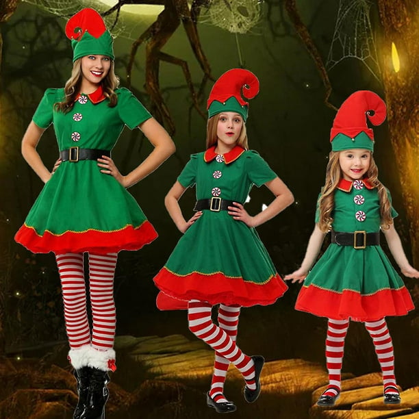 Disfraz de niña elfa de Navidad, vestido de elfo para niño pequeño, regalo  de Navidad para niña -  México