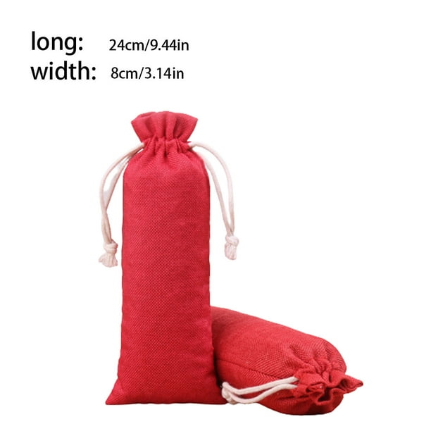 10 uds Saquito de Lino Textil color Rojo