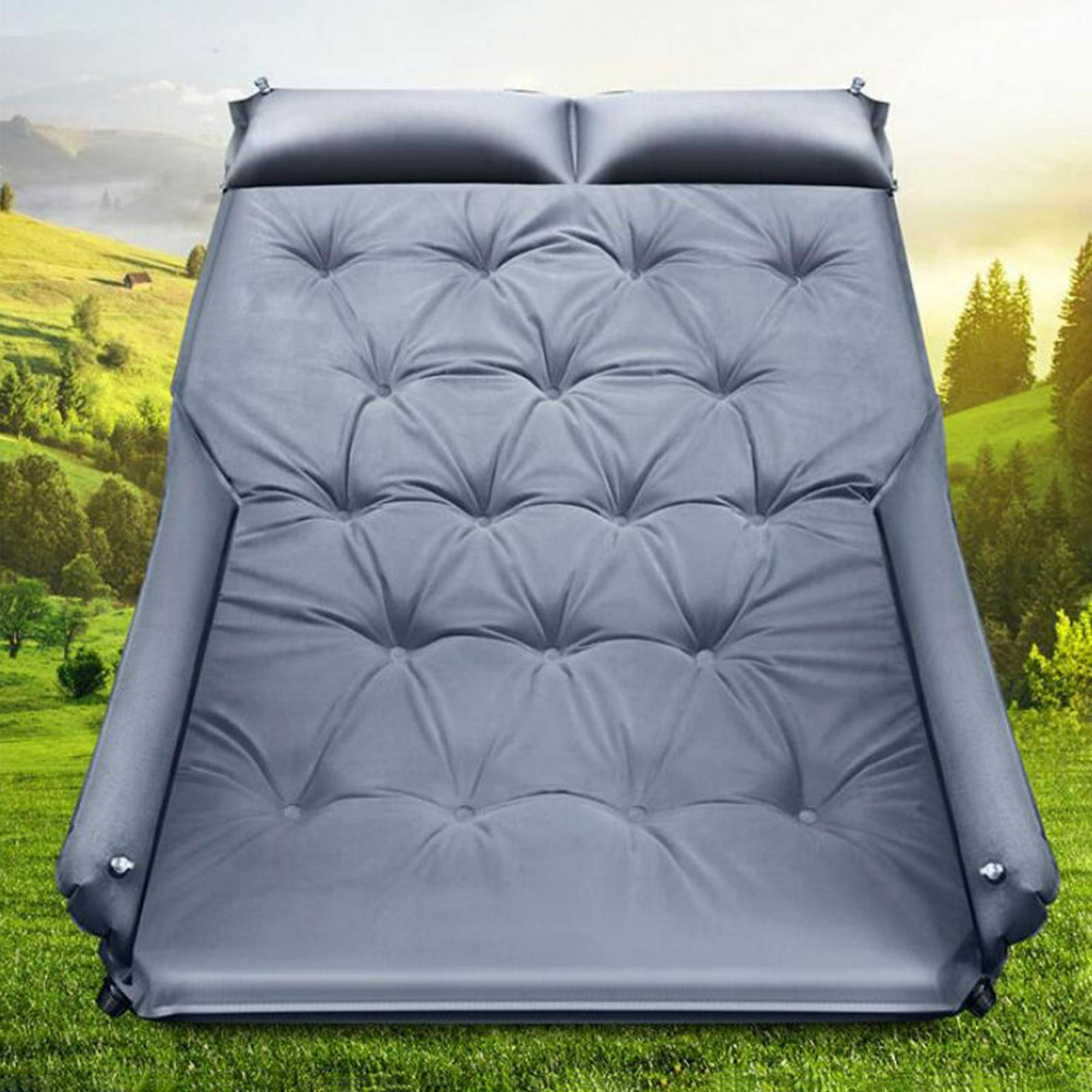 Colchón hinchable color gris Kit completo de cama inflable para dormir en  coche con bomba de aire eléctrico y almohadas inflable - Cablematic