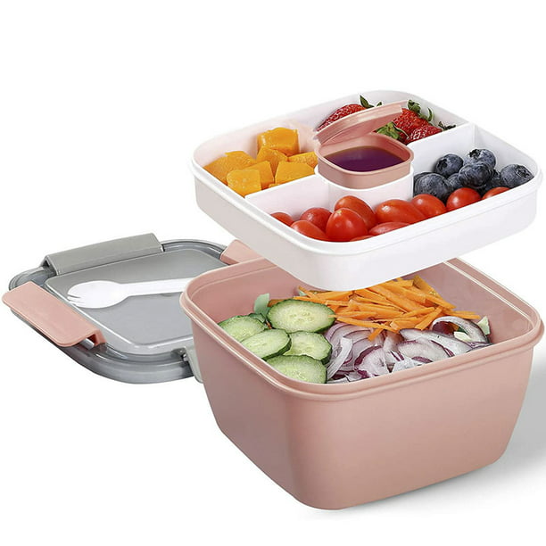 Lonchera para niños, caja bento, lonchera Bento de 45.6 fl oz para niños,  recipientes de almuerzo con 5 compartimentos para utensilios de comida