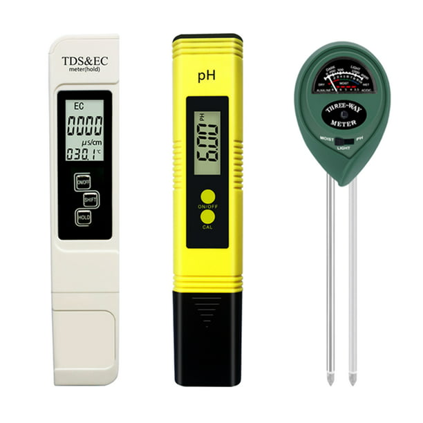  Medidor digital de pH, probador de calidad de agua de alta  precisión portátil 0 ~ 14 PH mV medidor de temperatura Medidor de  temperatura Pantalla LCD de retroiluminación grande Analizador de