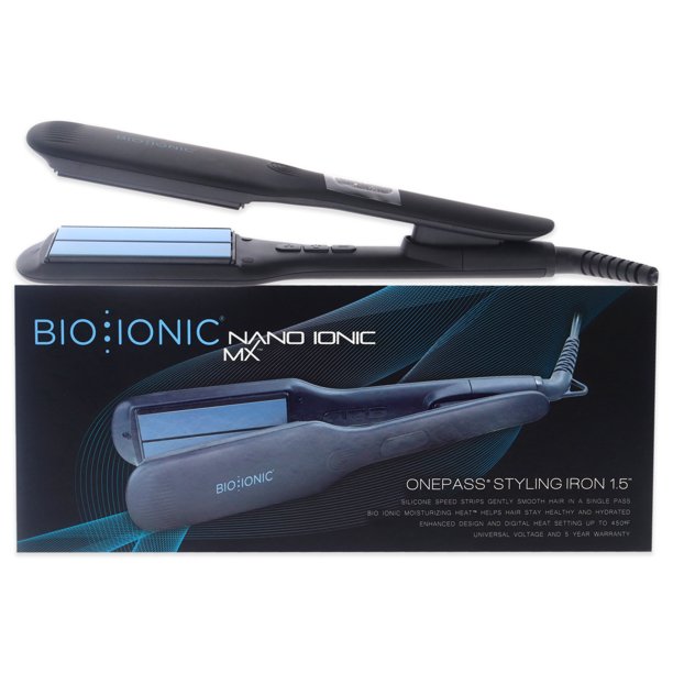 Bio Ionic Plancha Alisadora Onepass Nanoionic MX de 1.5 pulgadas color negro Bio Ionic 1.5 Inch