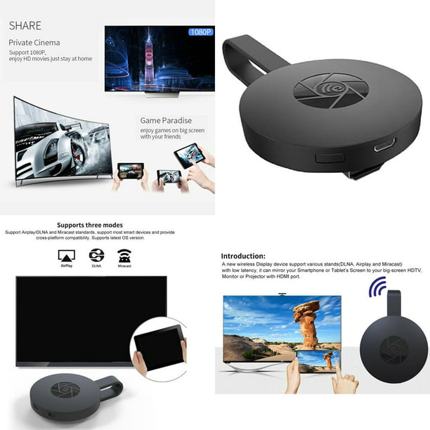 Wifi inalámbrico pantalla receptor Airplay HDMI Dongle TV Stick Miracast  adaptador para Chromecast Mirror Box para ios Android negro