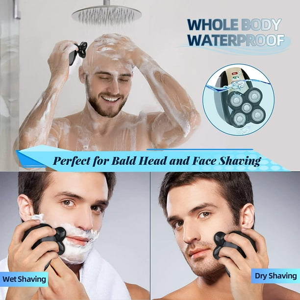 Afeitadora eléctrica para hombres, afeitadoras de cabeza 5 en 1 para  hombres calvos, afeitadora de cabeza calva impermeable en seco y húmedo,  maquinilla de afeitar eléctrica – Los mejores productos en la