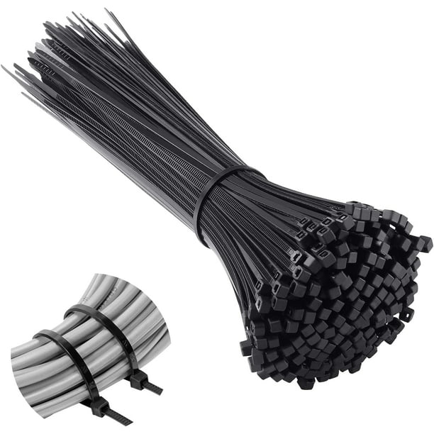 500 bridas para cables de 200 mm x 2,5 mm, bridas para cables  profesionales, bridas para cables de nailon, bridas para cables de 200 mm,  negro