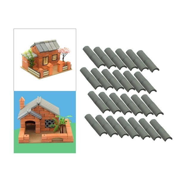 Mini ladrillos de techo 1/12 casa de muñecas decoración modelo