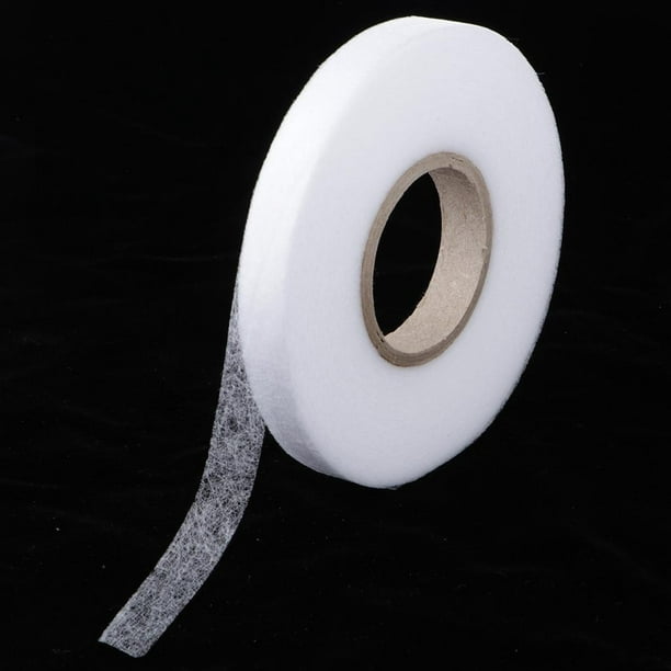 Cinta de tela termoadhesiva | 0.78 pulgadas | 70 yardas | Paquete de 2 |  Tira adhesiva adhesiva blanca resistente para reparar cortinas, ropa