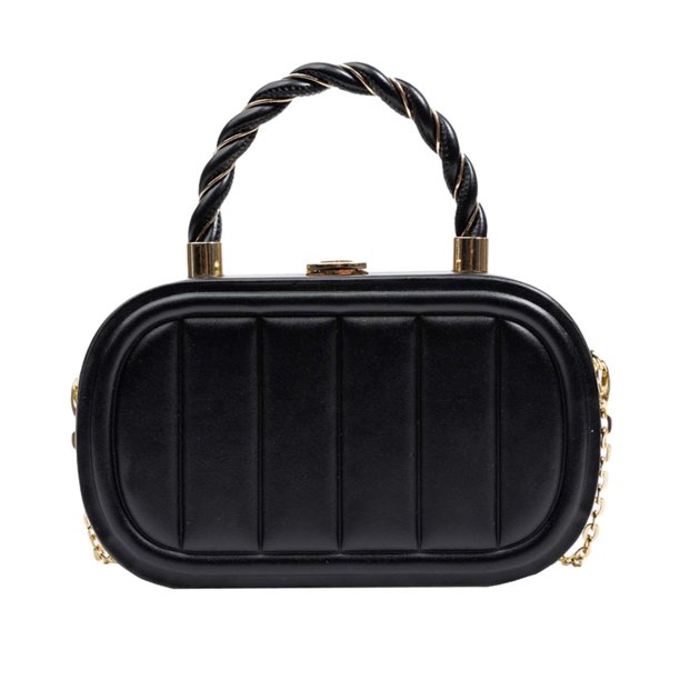 Bolso pequeño negro cuero minimalista