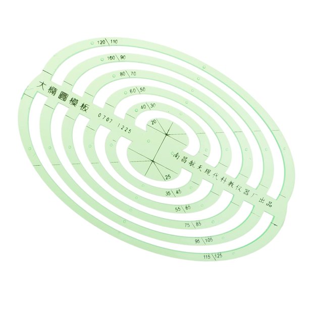 Círculo y Plantilla Ovalada, Paquete de 4 Plantilla de Medición de Plástico  Transparente Verde Regla Plantilla de Regla Geométrica para Oficina y