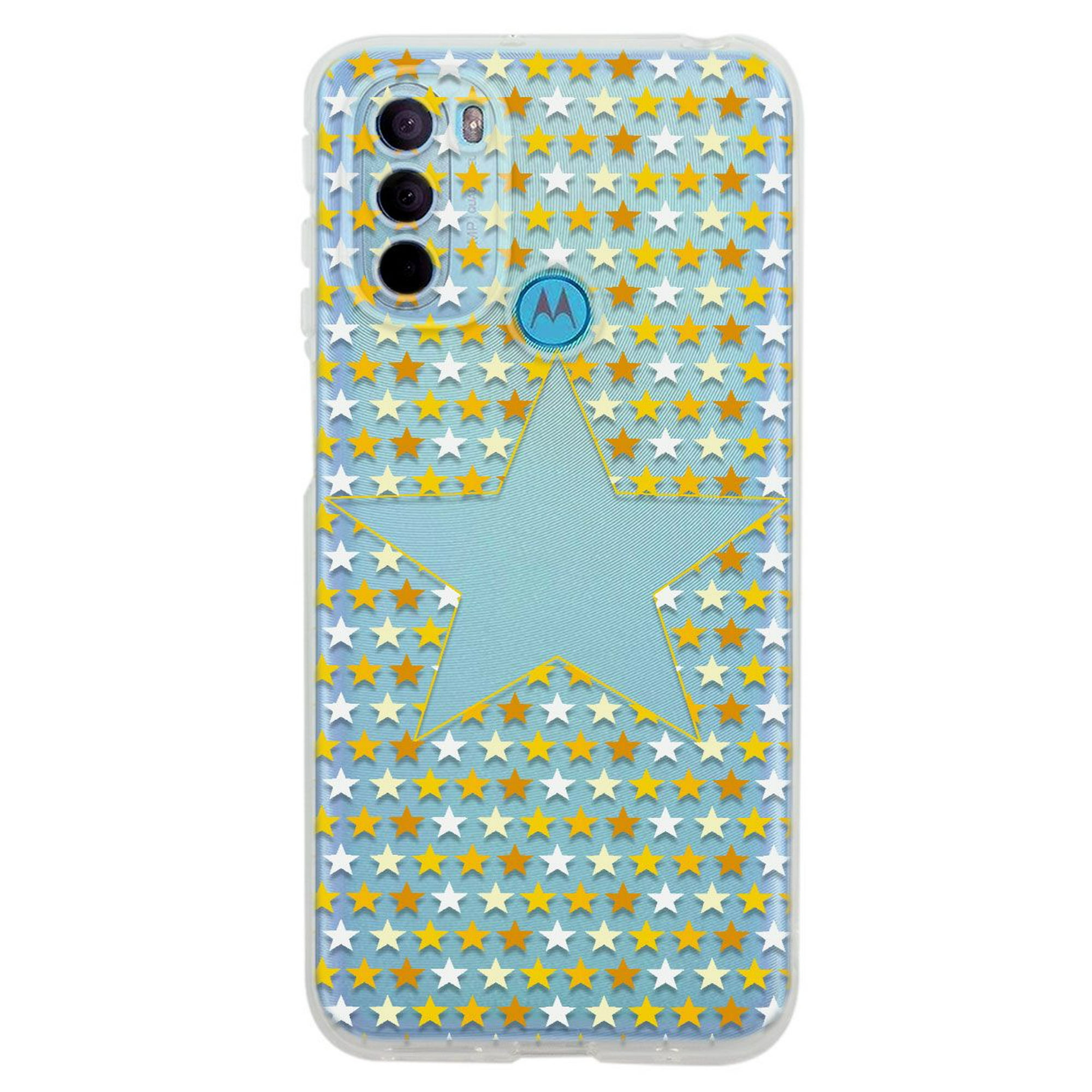 Funda para moto g31 estrellas amarillas uso rudo, instacase protector para moto g31 antigolpes, case estrellas amarillas