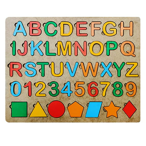 juguete pedagógico  educativo letras formas y números de colores en mdf deng xun unisex