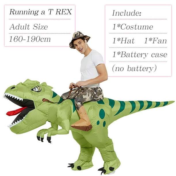 Disfraz inflable de dinosaurio para niños, disfraz de dinosaurio inflable  de Halloween para niños y niñas, divertido disfraz de dinosaurio para montar