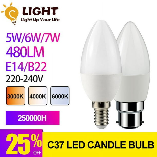 Bombilla LED E14 C37 5W