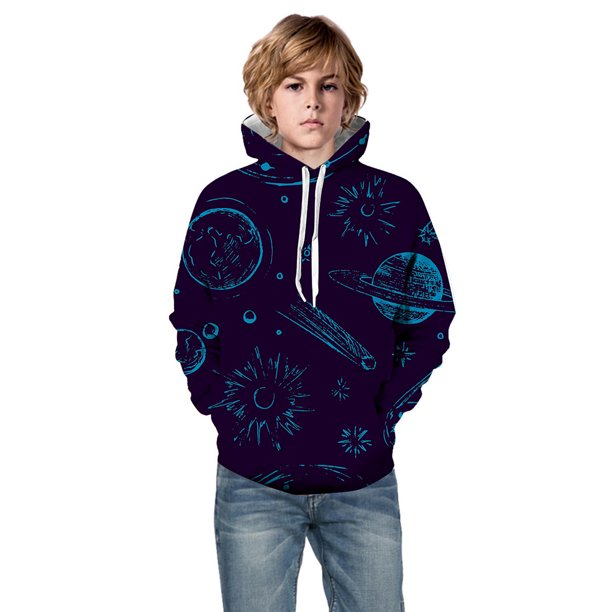 Gibobby Sudadera unisex con capucha para niños pequeños, niñas y  adolescentes, con estampado de dinosaurio galaxia 3D, sudadera con capucha  para niñas y (Café, 11-12 Años)