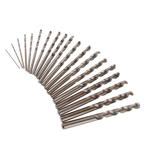 Brocas helicoidales de acero cobalto M35 de 1/4 pulgadas para metal duro,  acero inoxidable, paquete de 12