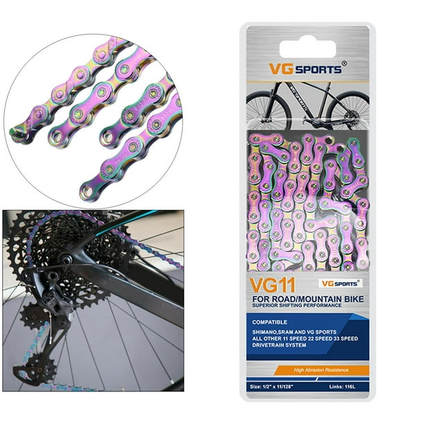 Cadena de bicicleta de velocidad, cadena de bicicleta dorada, cadena de  bicicleta de 9 velocidades y 116 eslabones, cadena de cambio de bicicleta  de