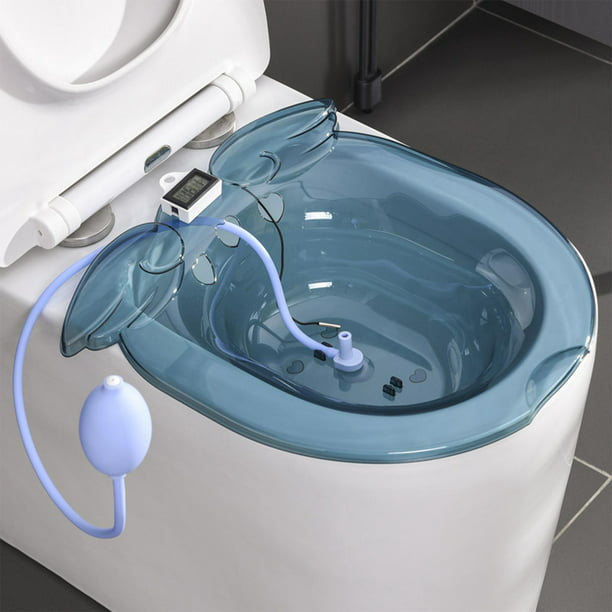 Baño de asiento para inodoro con descargador 2000ml Lavabo de cadera Bidet  Universal para inodoros en cuclillas Azul Yuyangstore Tina de baño de la